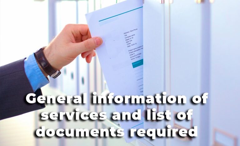 General information of services and list of documents required. | US ...